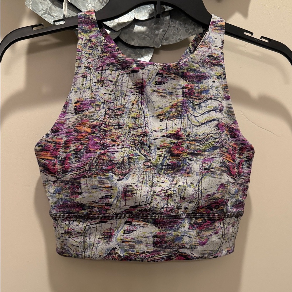 Lululemon high neck high impact running sports bra sz 8 lined EUC